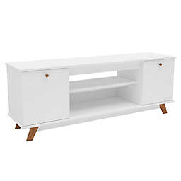 Waylavie Cleveland 59 in. White Wood TV Stand with Two Storages Fits TV's up to 55 in.