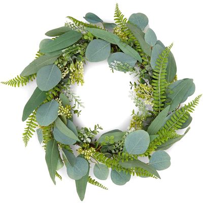 Arcadia Silk Plantation 22 Berry/Eucalyptus/Pine Wreath Red Green