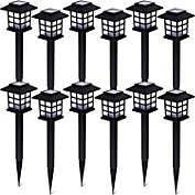 Zone Tech Outdoor Solar Powered Light - LED 12 Pack Bright Premium Quality Rain-Proof Walkway Path Patio Yard Lawn Garden LED Lamp (12 Pieces)