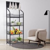 Infinity Merch 4 Tiers Wire Shelving Rack Shelf Black