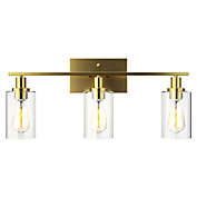 Costway 3-Light Wall Sconce Modern Bathroom Vanity Light Fixtures with Clear Glass Shade