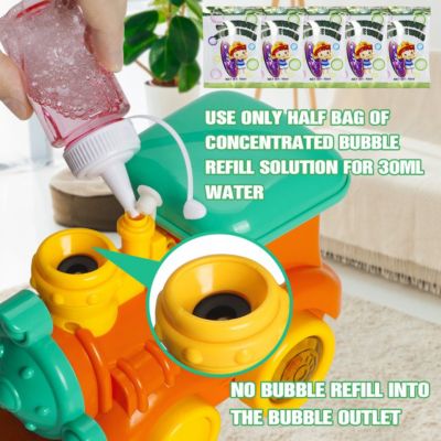 Stock Preferred Automatic Bubble Train Machine Blower with 2 Bottles Solution