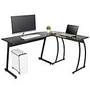 Segawe L-Shape Corner Desk Computer Desk Gaming Laptop Table Workstation Office, Curved