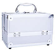 Inq Boutique Aluminum Makeup Train Case Jewelry Box Cosmetic Organizer with Mirror 9"x6"x6" RT