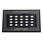 Evergreen Black Welcome Sassafras Floor Mat Indoor Outdoor Rubber Tray 18"x30" Fits Sassafras Inserts 10"x22" Black