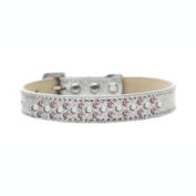 Mirage Pet Products Sprinkles Ice Cream Dog Collar Pearl and Light, Pink Crystals Size 18 - Silver