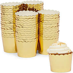 Sparkle and Bash Gold Foil Cupcake Liners, Muffin Baking Cups (1.96 x 1.8 In, 60 Pack)