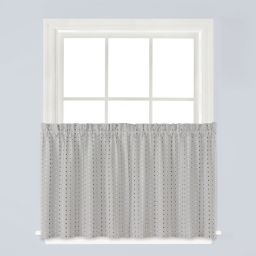 Saturday Knight Ltd Hopscotch Tailored Window Tier With Rod Pocket - 2 Piece - 57x36\
