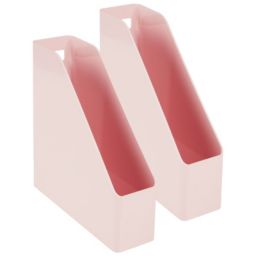 mDesign Plastic File Folder Bin, Office Desktop Organizer, 2 Pack