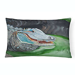 Caroline's Treasures Blue Alligator Canvas Fabric Decorative Pillow 12 x 16