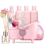 17pc Aromatherapy Set, Rose Petal Bath and Body Spa Kit with Oil Diffuser & More