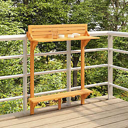vidaXL 310253  Balcony Bar Table 90x37x122,5 cm Solid Acacia Wood