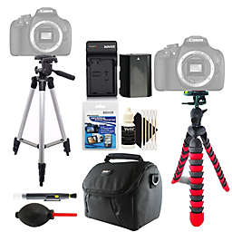 Vivitar Tall and Flexible Tripod + Replacement LP-E6 Battery + Cleaning Kit