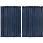 PiccoCasa Classic Thermal Insulated French Door Curtain Side Panels, Blackout Curtains Drape Room Darkening for Glass Doors 2 Panels Navy Blue W54 x L72 Inch