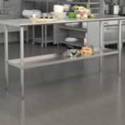 Emma + Oliver Under Shelf for Prep and Work Tables - Adjustable Galvanized Lower Shelf for 30" x 72" Stainless Steel Tables
