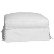Besthom Americana Warm White Upholstered Pillow Top Ottoman