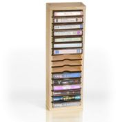 TunePhonik Wooden 16 Slot Cassette Tape Storage Case Organizer Easy To Assemble Laser