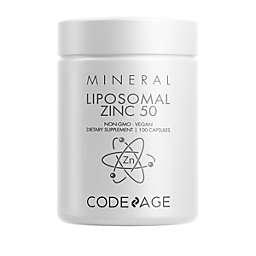 Codeage Liposomal Zinc 50 mg, Zinc Gluconate Essential Mineral Vegan Supplement - 100ct