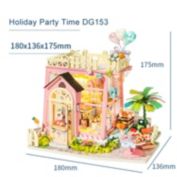 Robotime 3D DIY Wooden Miniature House Kit   Mind-Find Bookstore Model   Holiday, Party Time Complete Crafting Kit   Gift for Kids Adult - Style DG153