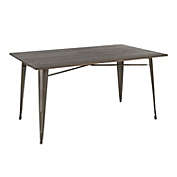 Contemporary Home Living 30.50" Espresso Brown Oregon Industrial-Farmhouse Dining Table in Antique Finish