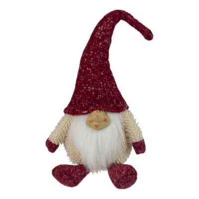 Red & White Bright Ideas I10" Christmas Long Bearded Stuffed Gnomes Gray 