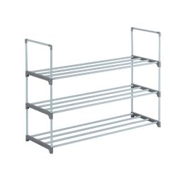 Inq Boutique 3 Tiers Shoe Rack Shoe Tower Shelf Storage Organizer For Bedroom, Entryway, Hallway, and Closet Gray Color RT