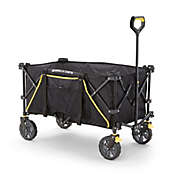 Gorilla Carts Foldable Utility Beach Wagon with Oversized Bed in Black