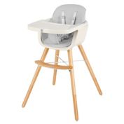 Costway 3-in-1 Convertible Wooden High Chair Baby Toddler Highchair