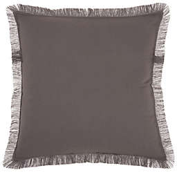 Mina Victory Life Styles Fringed Edges Solid Throw Pillow - Grey 18