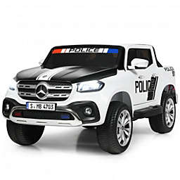 Costway 12V 2-Seater Kids Ride On Car Licensed Mercedes Benz X Class RC with Trunk-Black & White