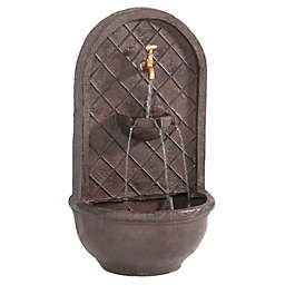 Sunnydaze Messina Outdoor Wall Fountain with Iron Finish - 26-Inch