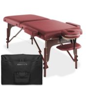 Saloniture Professional Portable Lightweight Bi-Fold Memory Foam Massage Table with Reiki Panels  - Includes Headrest, Face Cradle, Armrests and Carrying Case
