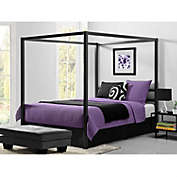Slickblue Queen size Modern Canopy Bed in Sturdy Black Metal