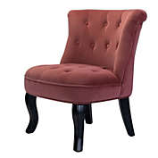 Karat Home Kebara Velvet Accent Chair in ROSEWOOD
