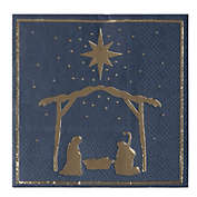 Blue Panda Christmas Party Decorations, Nativity of Jesus Napkins (5 x 5 In, Navy Blue, 50 Pack)
