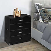 Stock Preferred  Wood Simple 4-Drawer Dresser in Black