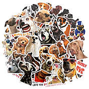 Wrapables Waterproof Vinyl Stickers for Water Bottles, 100pcs, Silly Puppies