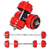 Soozier 66 lbs 2 in 1 Dumbbell & Barbell Adjustable Weight Set Strength for Arms, Shoulders and Back