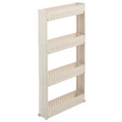 mDesign Portable Rolling Laundry Utility Cart Organizer with 4 Shelves
