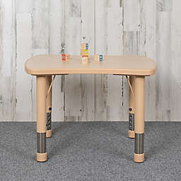 Flash Furniture 21.875"W x 26.625"L Rectangular Natural Plastic Height Adjustable Activity Table