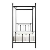 Lexicon Home Decorative Canopy Metal Platform Bed, Twin - Black - 40.5 X78 X77