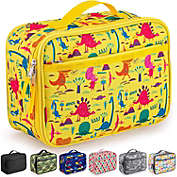 Zulay Kitchen Insulated Lunch Bag With Spacious Compartment & Built-In Handle - Dinosaurs