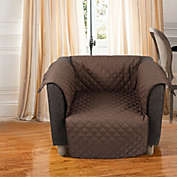 Stock Preferred Quilted Sofa Chair Slipcover in 1-Seater Brown