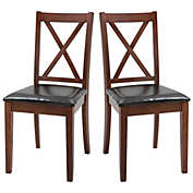 HOMCOM High Back Dining Chairs Set of 2 with PU Leather Upholstry and Cross Back Design, Black