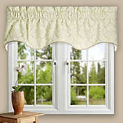 Ellis Curtain Donnington High Quality Room Darkening Solid Natural Color Lined Scallop Window Valance - 50 x15" Linen