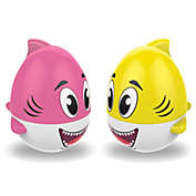 Kidzlane Shark Bath Toy For Babies And Toddlers 2-Pack Pink And Yellow Bath Toy