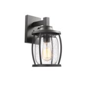 CHLOE Lighting JACKSON Transitional 1 Light Textured Black Outdoor Wall Sconce 12" Tall