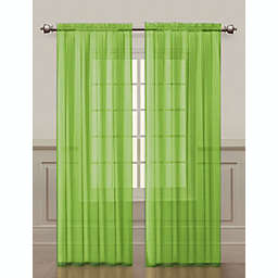 GoodGram 2 Pack  Luxurious Voile Sheer Curtain Panels by Regal Home - 52 in. W x 84 in. L, Lime