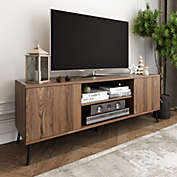 Gotcust Mid-Century Modern TV Stand for up to 58 inch TV Television Stands with Cabinet Wood