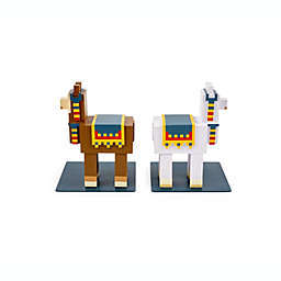 Minecraft 6-Inch Llama Bookends, Set of 2   Bookshelf Decor Room Essentials, Storage Organizer for Shelves and Desktops, Book Stoppers   Video Game Gifts And Collectibles